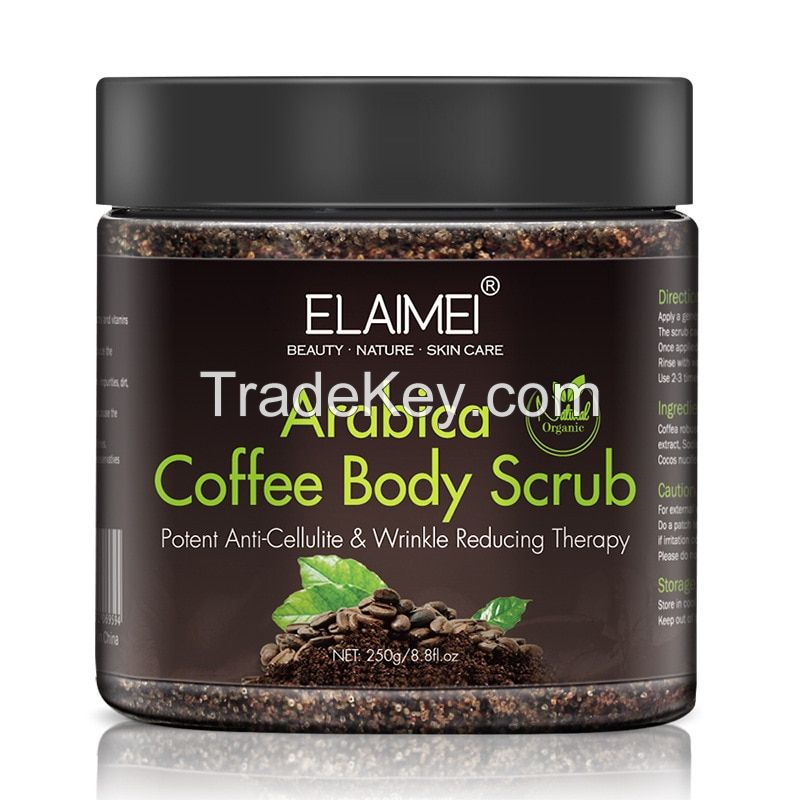 Non Toxic Arabica Coffee Body Scrub Exfoliator for Women Exfoliation and Moisturizing, Removes Dead Skin and Keratosis Pilaris