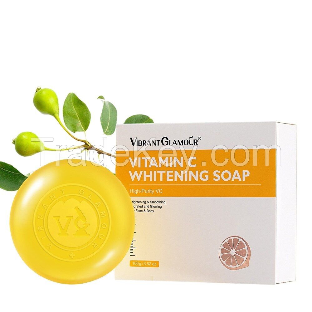 Hyperpigmentation Lightening Brightening Orange Vitamin C Whitening Soap Handmade Soap for Face and Body Cleansing
