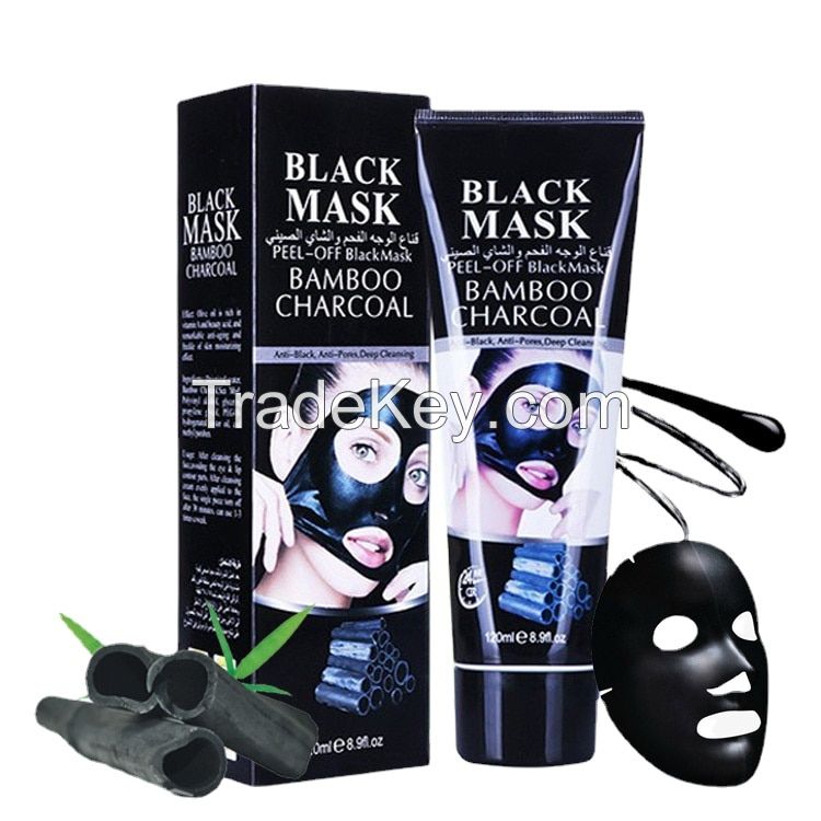 Deep Cleansing Bamboo Charcoal Facial Mask, Black Nose Peel Off Mask For Blackhead Remover