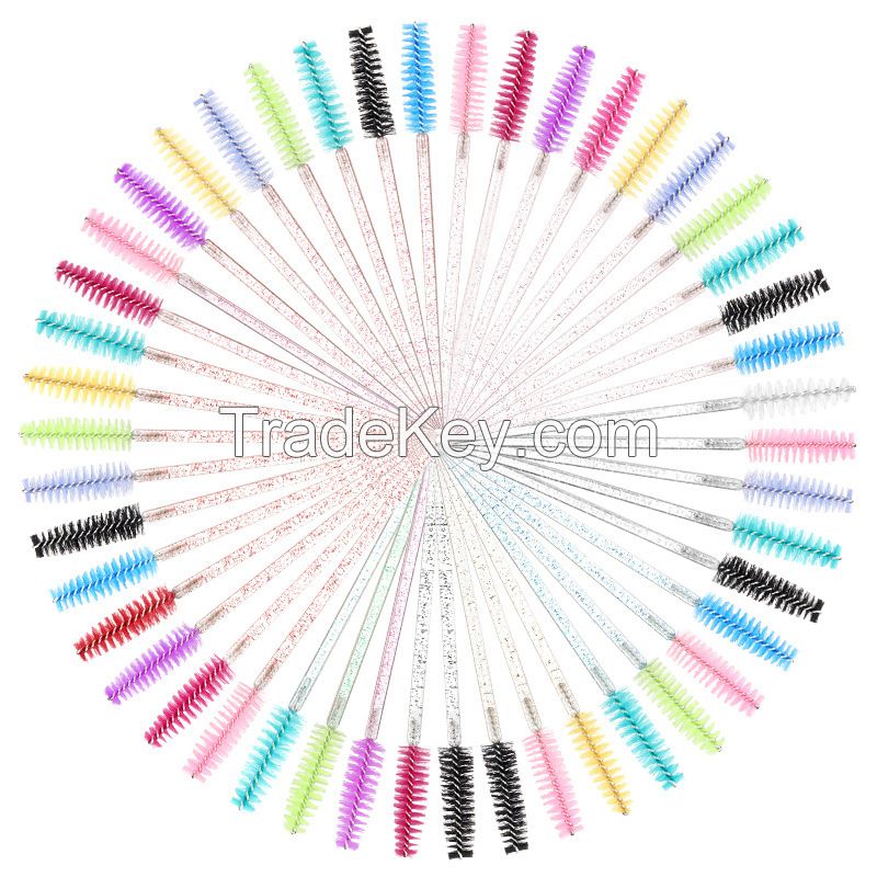 Makeup Brushes Applicators,Disposable Eyelash Brush Crystal Mascara Wands,Spoolies for Eyelash Extensions