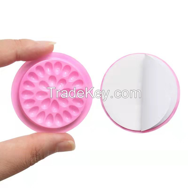 Disposable Adhesive Pallet,Plastic Flower Shape Glue Pad False Eyelashes Glue Holder