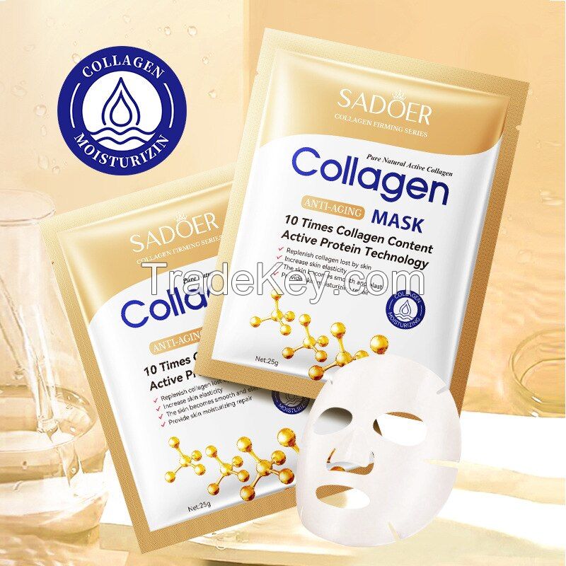 25g Moisturizing Hydrating Collagen Essence Facial Mask Sheet,Nourishing Cleansing Anti Aging Korean Face Mask