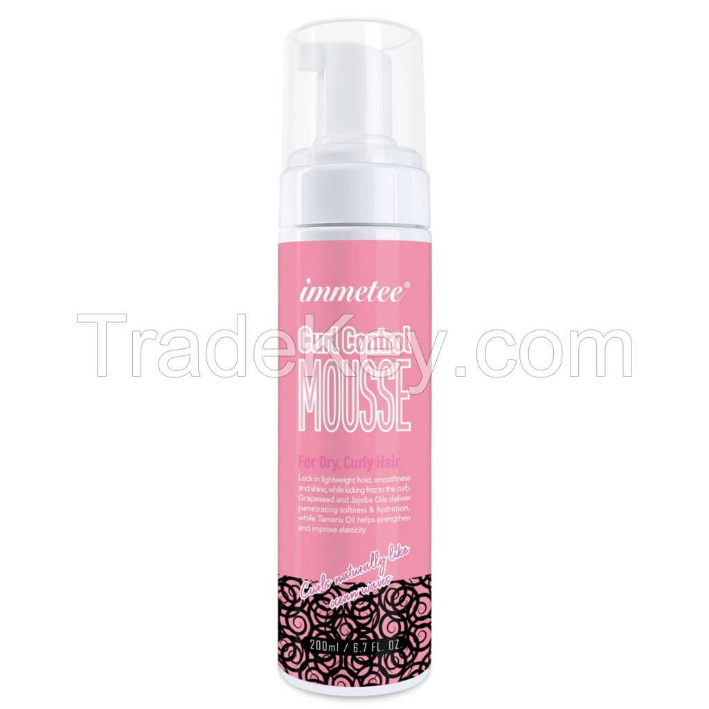 Sulfate-Free Anti-Frizz Styling Moisturizing Detangler Curl Control Curly Hair Mousse for Frizz Control