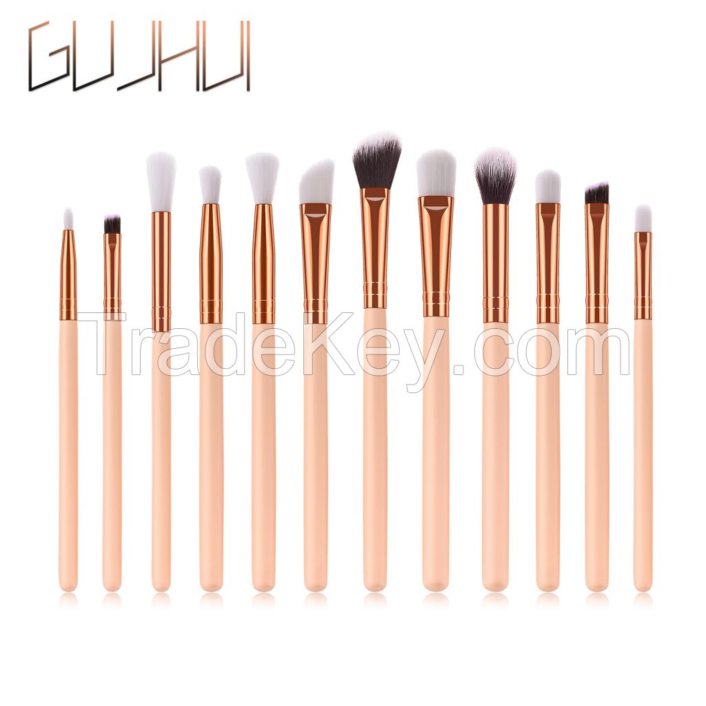 12pcs Eyeshadow Brush Set for Travel,Rose Gold Makeup Brushes Set with Soft Synthetic Hairs