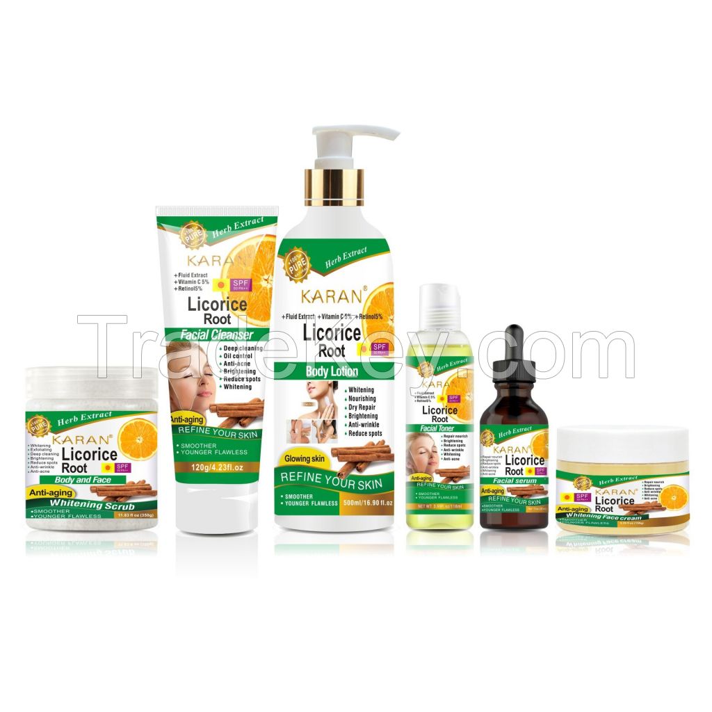 Daily Face Skincare Kit,Skin Care Set with Licorice and VC