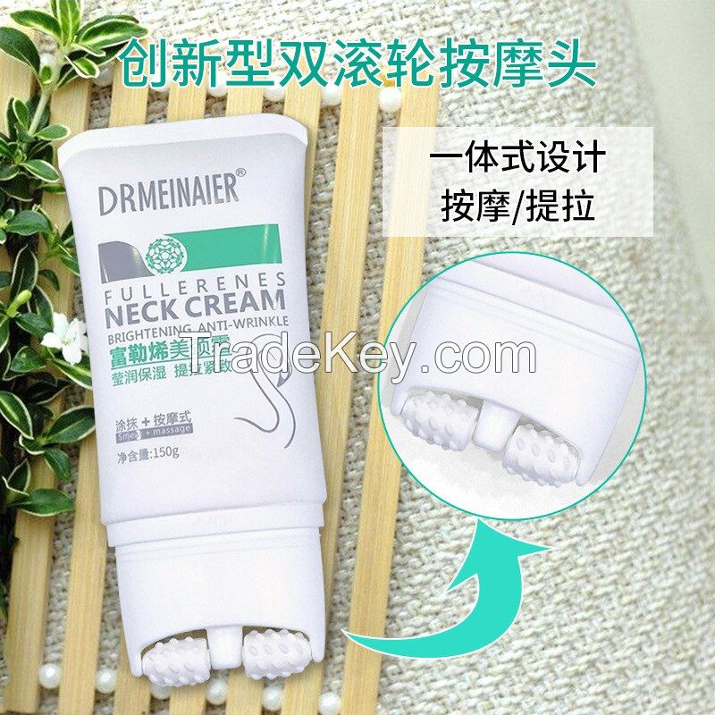 Anti-Wrinkle Neck Moisturizer Cream with Double Roller V-shaped Fullerenes for Firming and Lifting Massage