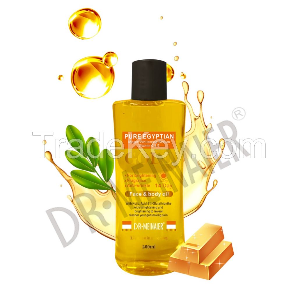 Magic Whitening Serum,Pure Egyptian Moisturizing Moroccan Face and Body Oil with Vitamin C & E for Dry Skin