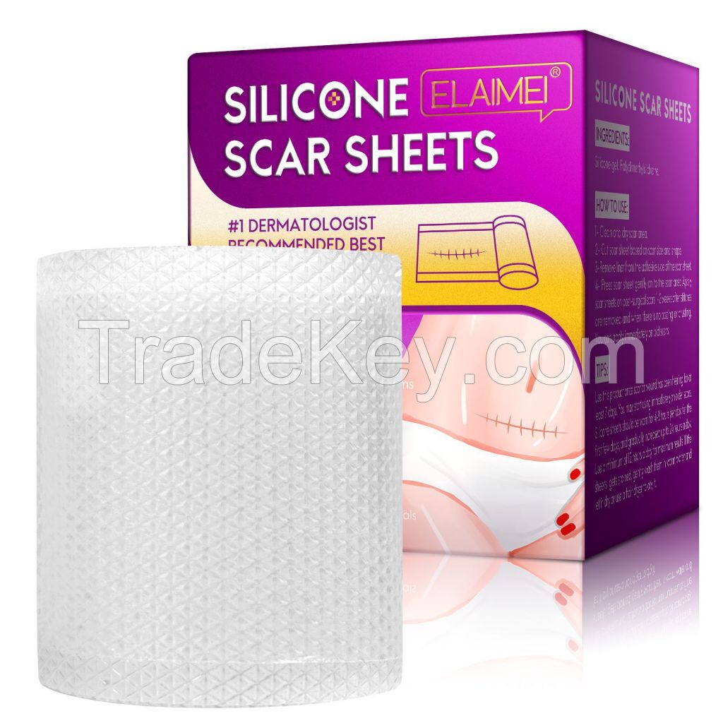 Reusable Professional Silicone Scar Strips,1.5M Transparent C-Section Silicone Scar Sheets for Surgical Scars,Burn
