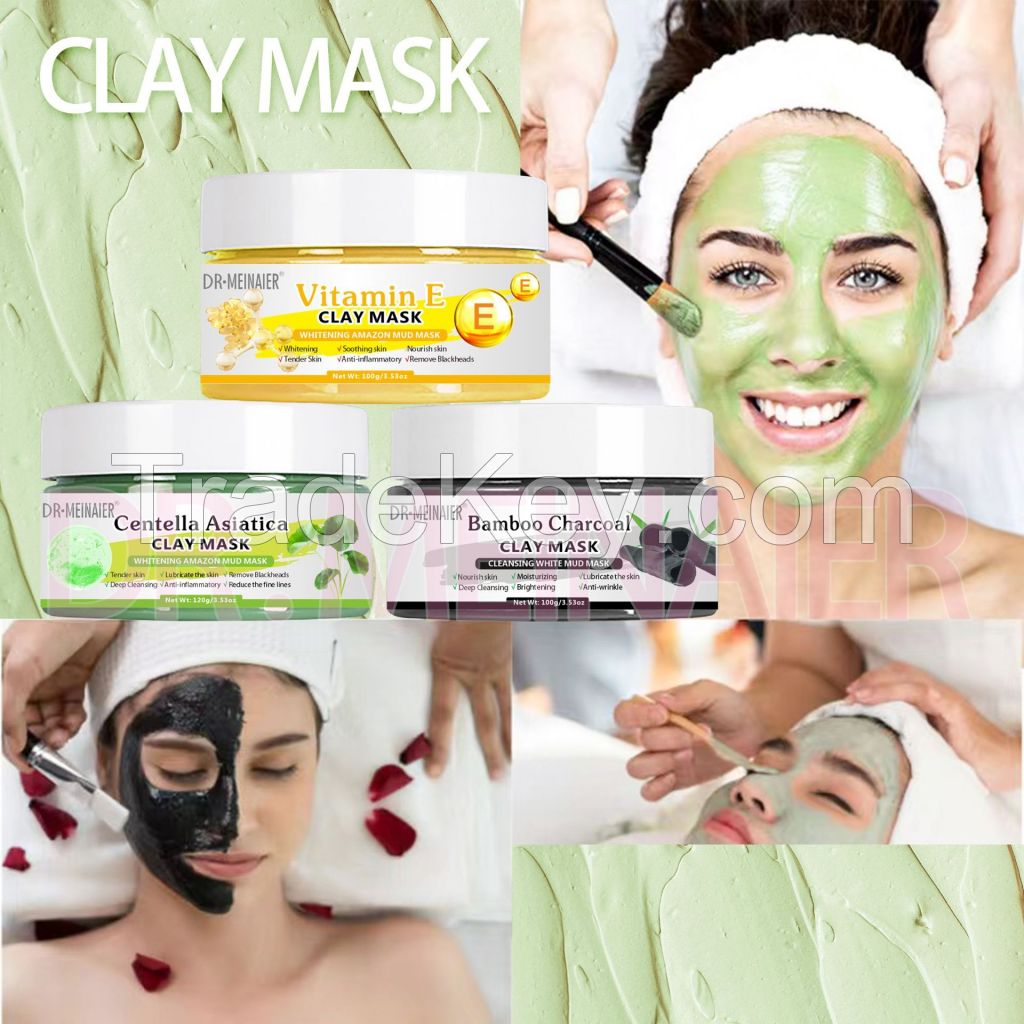 Deep Pore Cleansing Facial & Body Mask,Moisturizing Replenishing Natural Calcium Bentonite Clay Mask for Blackheads and Pores