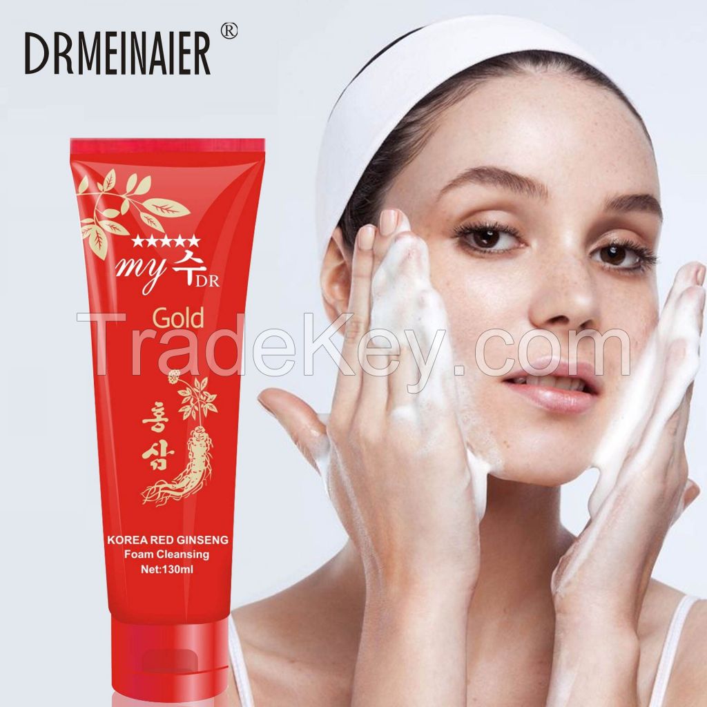 Deep Cleansing Moisturizing Brightening Facial Cleanser with Korean Red Ginseng Extract for Acne Control and Oil Balance