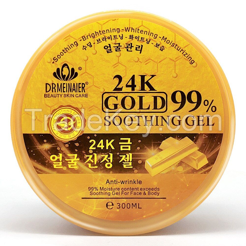 Body and Face Moisturizer,Organic 24K Gold Soothing Gel for Dry Skin