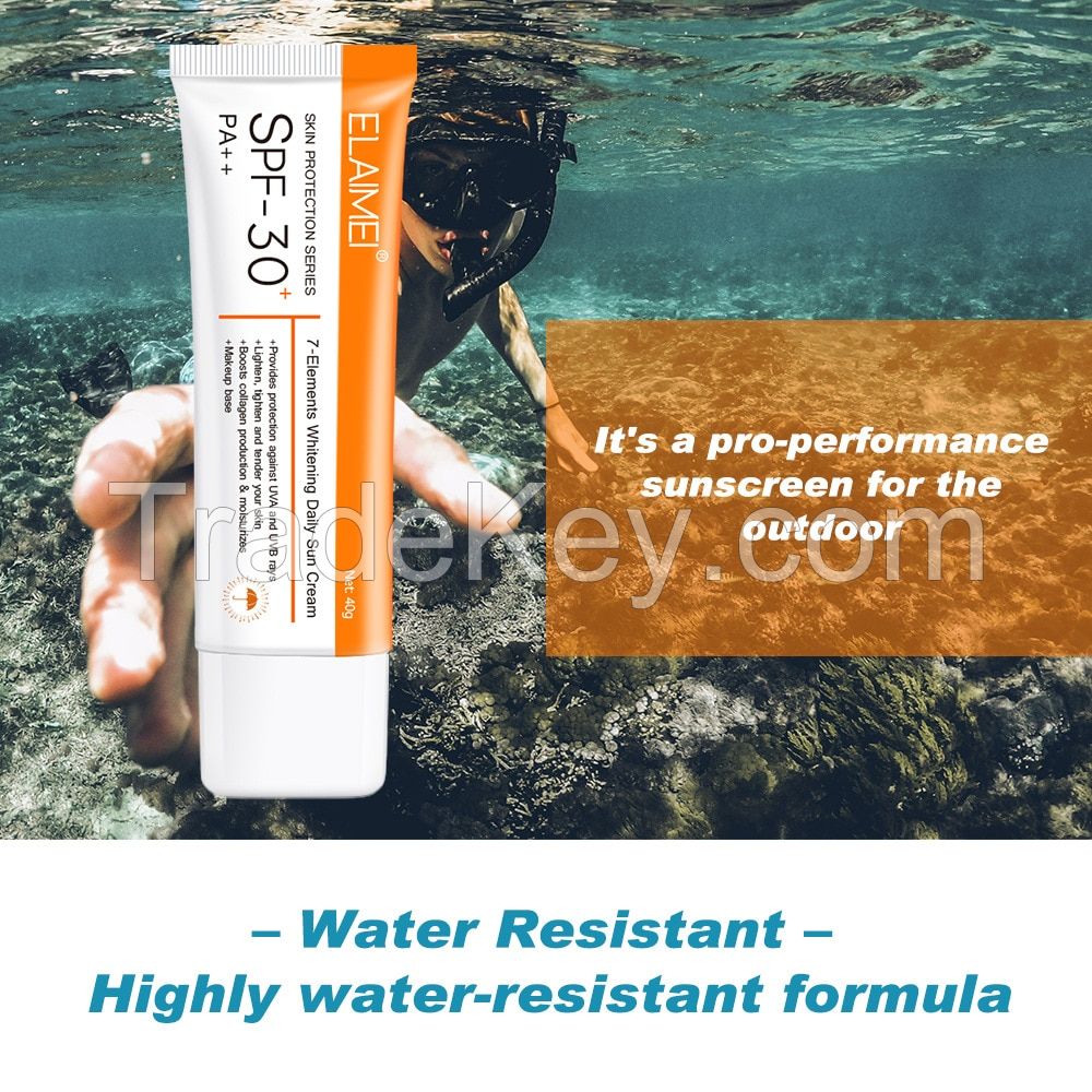 Waterproof Moisturizing and Refreshing SPF 30 Face and Body Sunscreen with UV Protection for Sensitive Skin