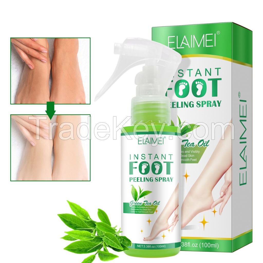 Foot Exfoliating Peel Spray Odor Eliminator Spray for Dry Cracked Feet and Sweaty Feet