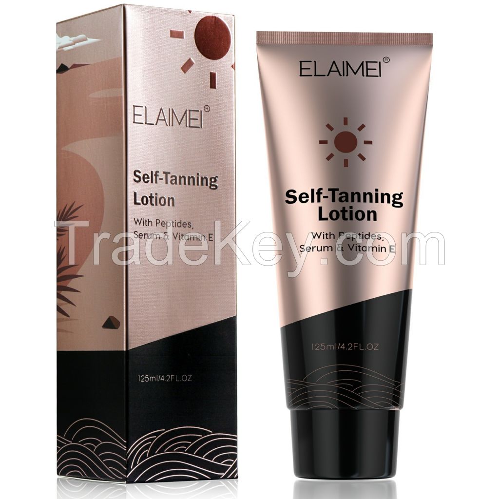 Shine Brown Sunless Tanning Lotion Self Tanner with Peptides,Sunless Tanner for Natural Glow Body Bronzer