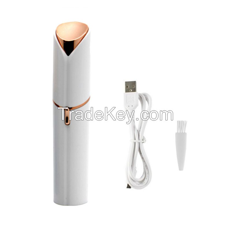 Hair Remover for Instant and Painless Hair Removal,White/Rose Gold Electric Face Razor for Women
