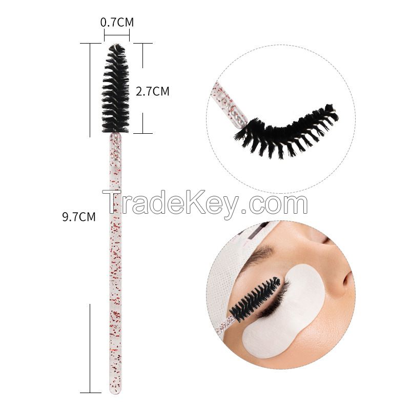 Makeup Brushes Applicators,Disposable Eyelash Brush Crystal Mascara Wands,Spoolies for Eyelash Extensions