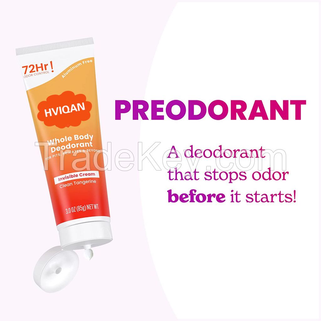 72 Hour Odor Control Invisible Cream Tube Whole Body Deodorant for Women Private Parts