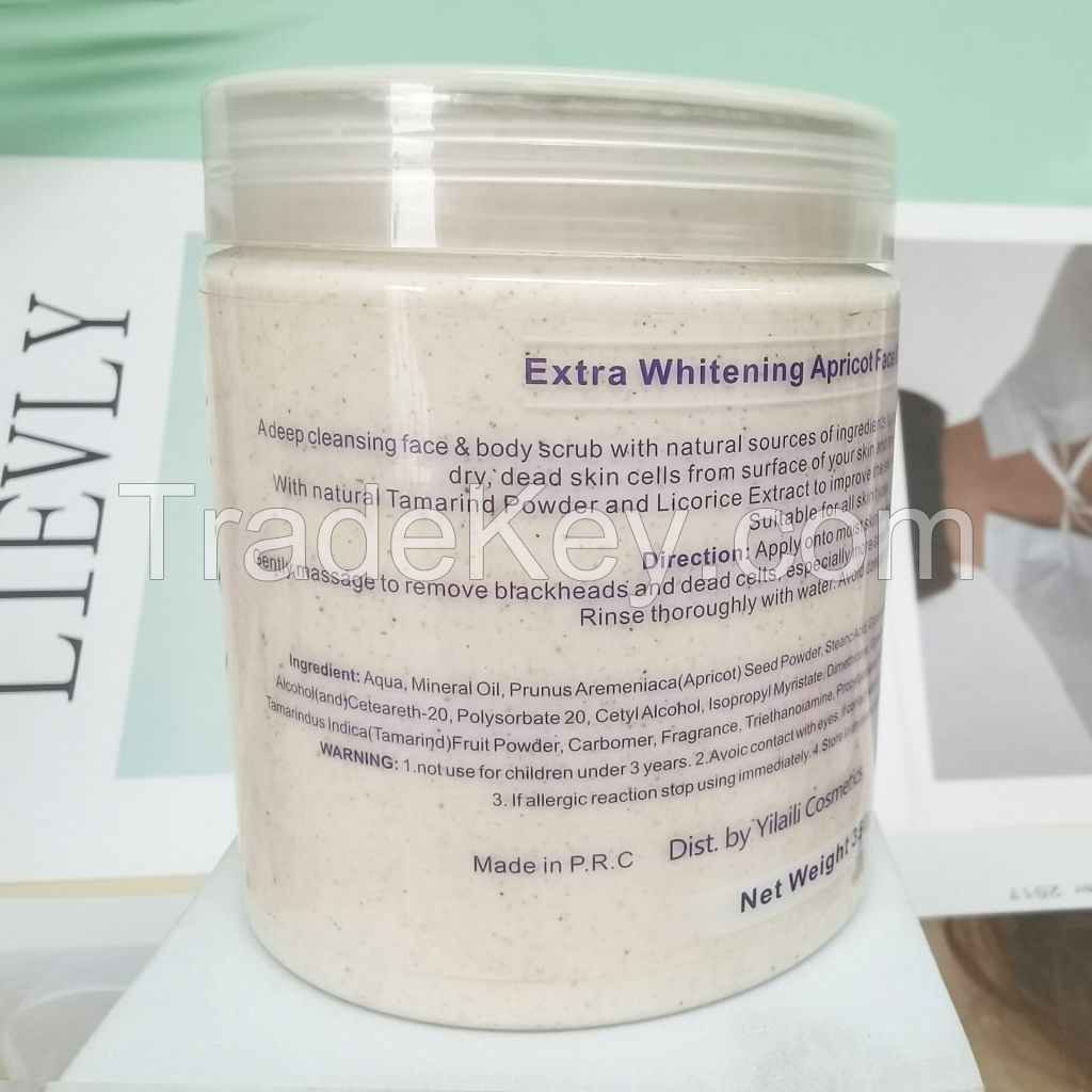 Apricot Body Scrub Exfoliating Cleanser for Face and Body Moisturizing with Tamarind Powder & Licorice Extract