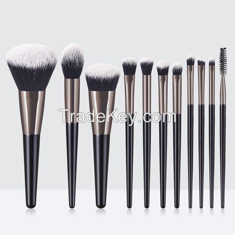 11pcs Makeup Brushes with Synthetic Foundation Brushes Blending Face Powder Eye Shadow Concealer Make Up Brushes