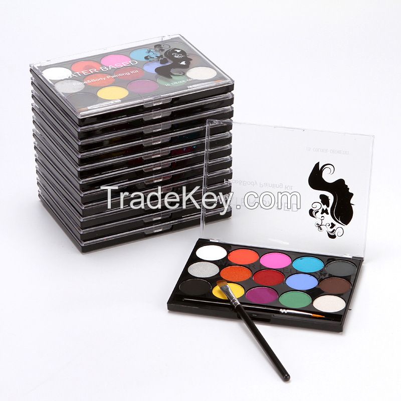 Professional 15 Colors Makeup Palette,Water Based Face & Body Paint for Halloween,Cosplay,Party Costume and Makeup