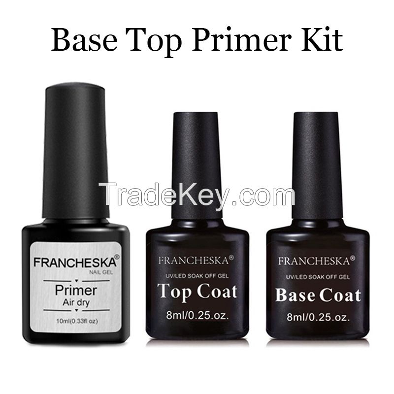 Professional Nail Prep Bond Primer for UV LED Gel Polish and Acrylic Powder Nail Art Manicure at Home