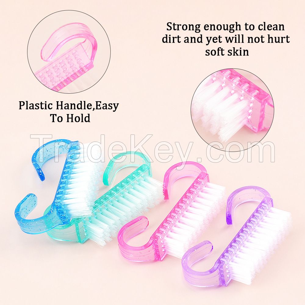 Acrylic Handle Grip Nail Brush,Hand Fingernail Scrub Cleaning Brushes for Toes and Nails Cleaner