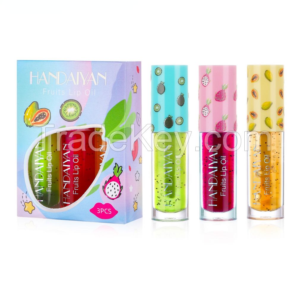 Jelly Liquid Lipstick Moisturizing Lip Glow Oil Plumping Hydrating Glass Finish Fruits Lip Oil for Dry Lips