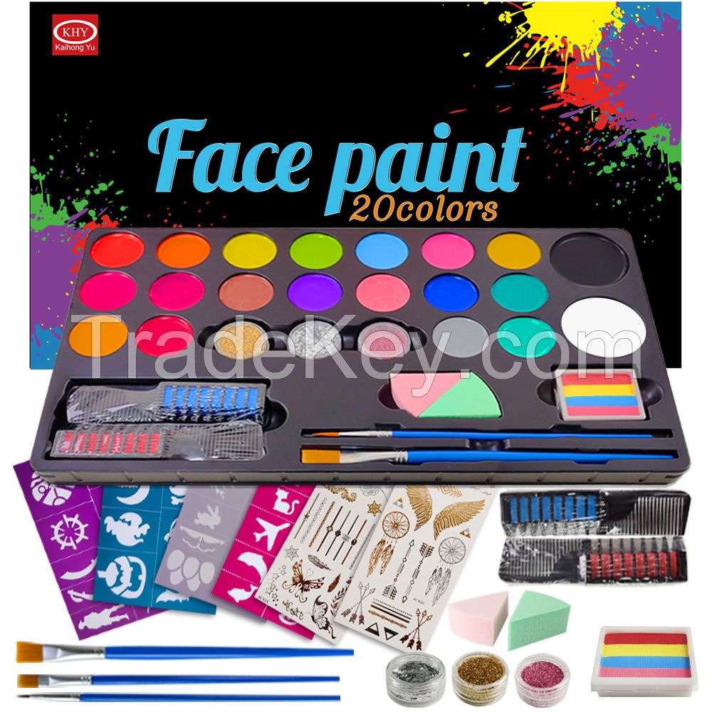 Professional Halloween Makeup Kit Non Toxic Water Activated Face Painting Kit for Kids