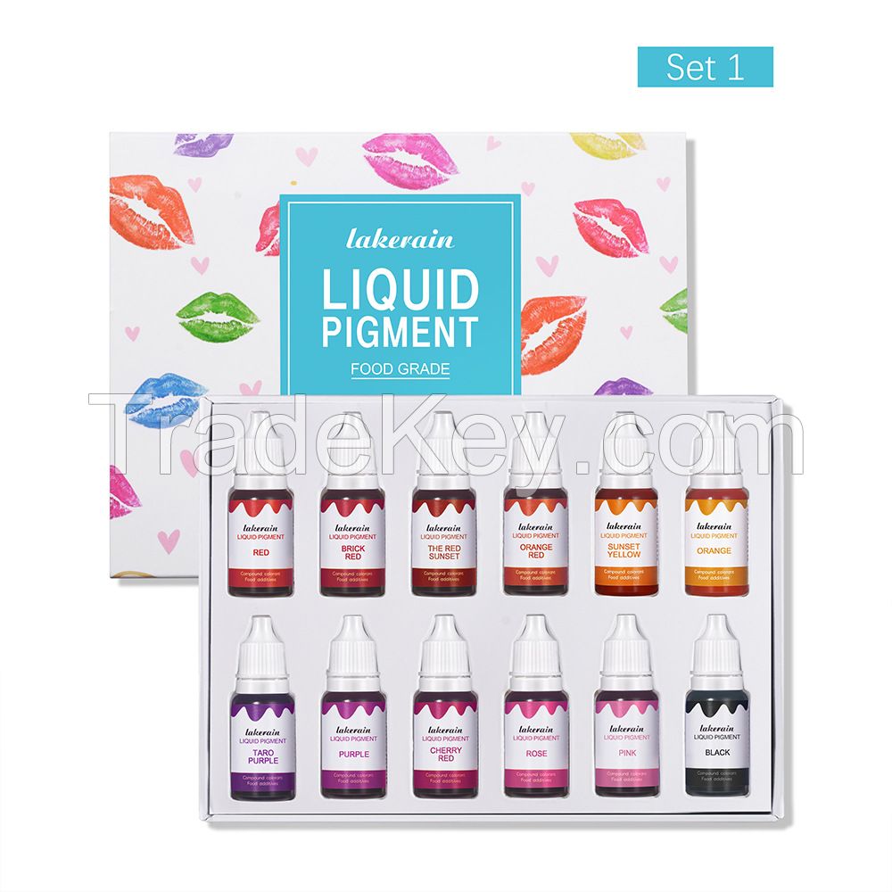 Lipstick DIY Liquid Pigment Set Edible Coloring Pure Plant Pigment for Lip Gloss