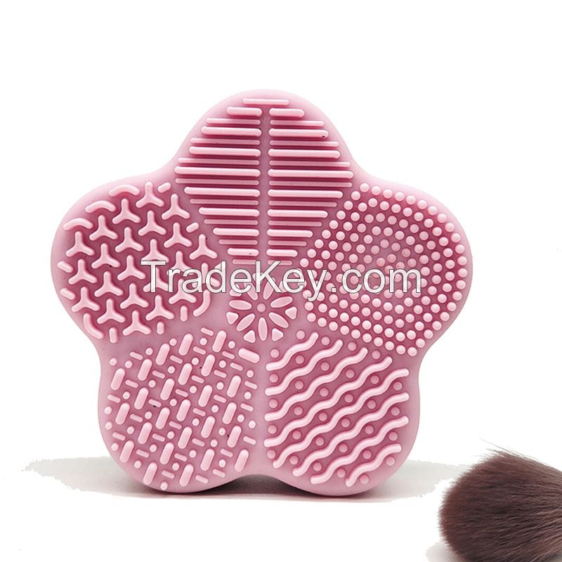 Silicone Makeup Brush Cleaning Mat Cosmetic Brush Cleaning Pad for Dry Brush Color Switch for Valentines Day