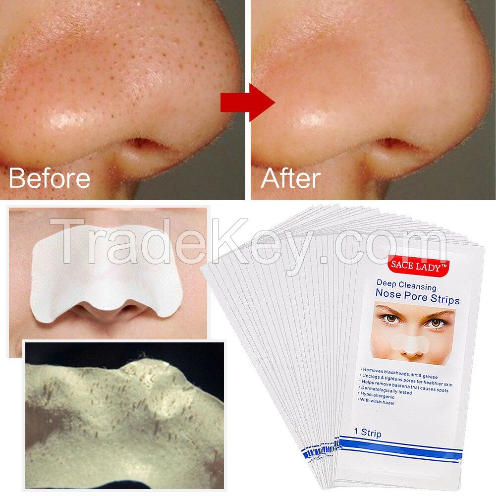 Deep Cleansing Blackhead Remover Pore Nose Strips for Blackheads with Witch Hazel