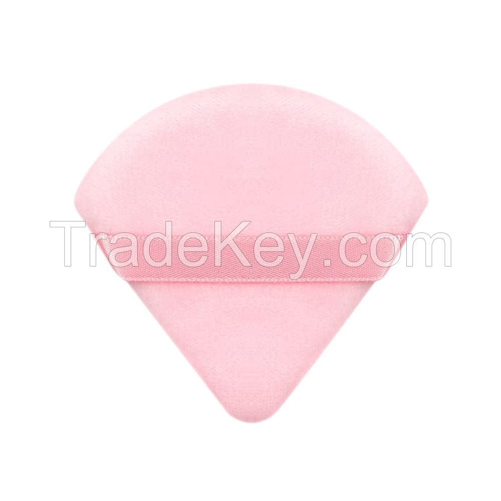 Powder Puff Face Soft Triangle Makeup Puff for Loose Body Powder,Wedge Shape Velour Cosmetic Sponge for Contouring