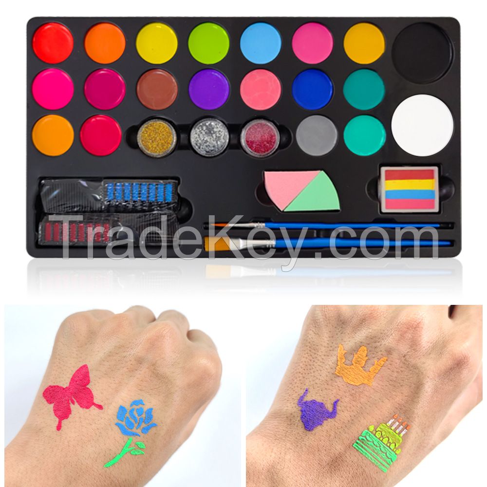 Professional Halloween Makeup Kit Non Toxic Water Activated Face Painting Kit for Kids