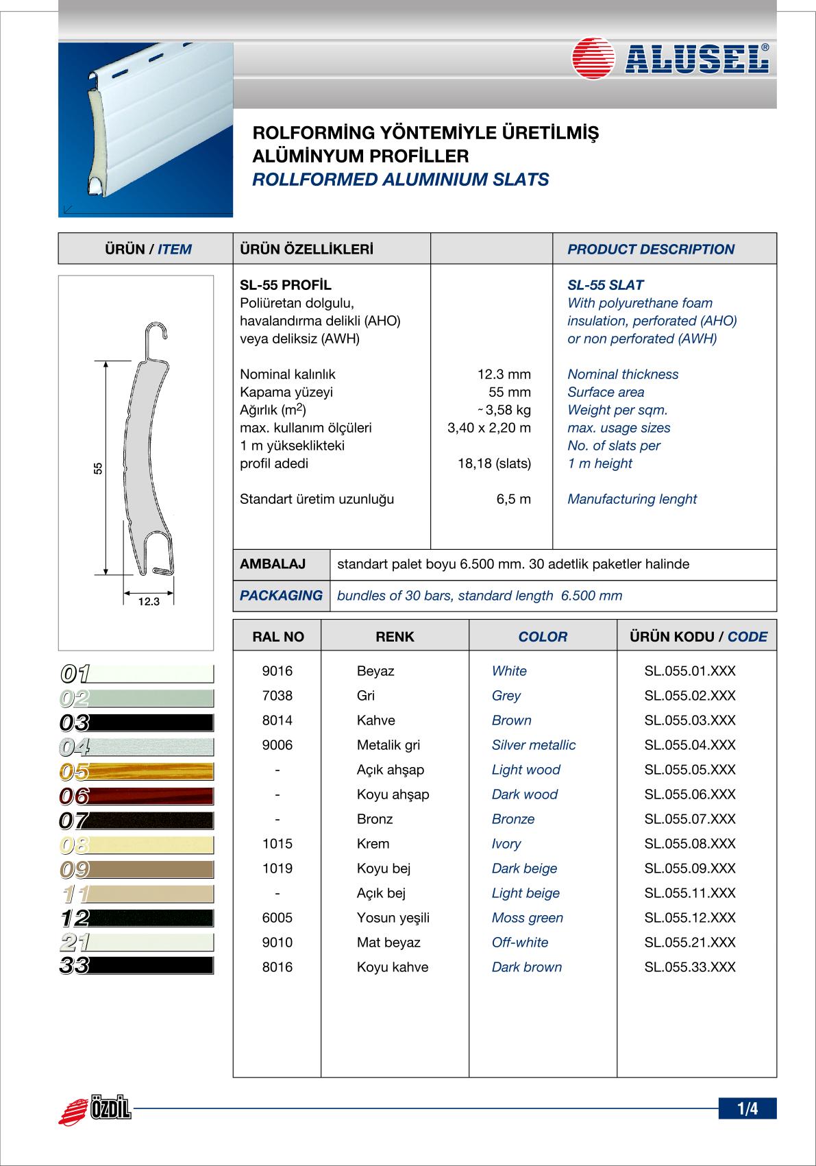 rollformed aluminium slat