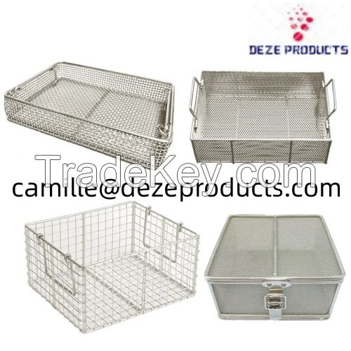 DEZE Filtration Rectangle Stainless Steel Wire Mesh Basket