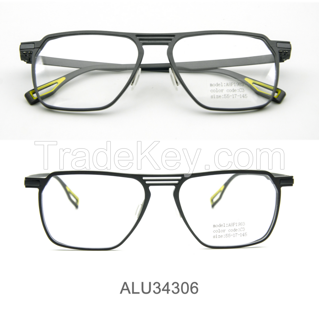 ALO34306-China factory fashion ultralight aluminum eyeglass frames , optical frame, business type