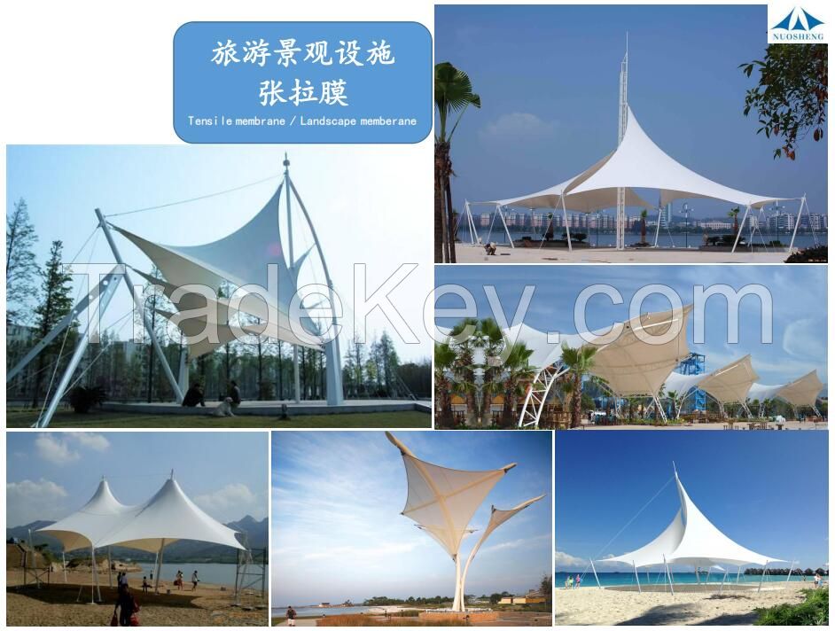 Membrane structure parking shed, Tensioned Membrane structure