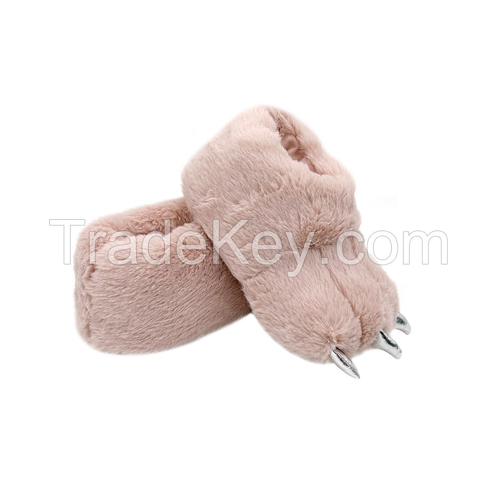 Winter Warm Soft Women Shoes Paw Funny Animal Christmas Monster Bear Claw Plush Home indoor Slippers