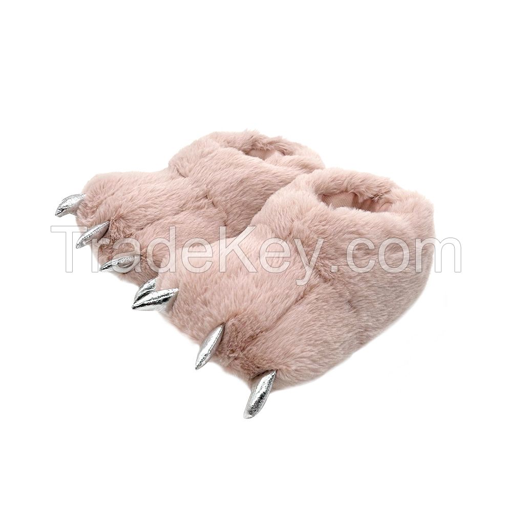 Winter Warm Soft Women Shoes Paw Funny Animal Christmas Monster Bear Claw Plush Home indoor Slippers