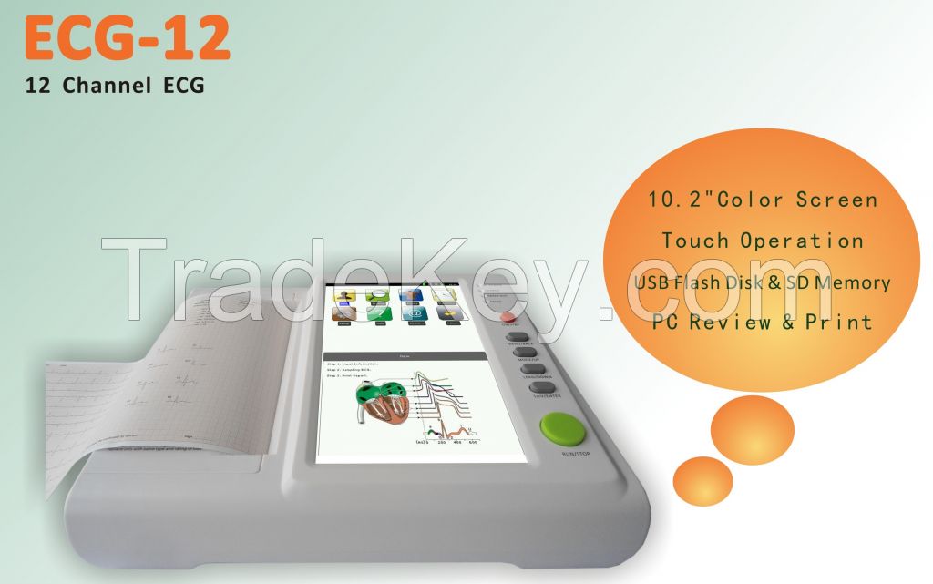 Portable Ecg Ekg 12channel Electrocardiograph Touch Screen Ecg/Ekg Machine &amp;amp;amp;amp;amp;amp;amp; Ecg Machine