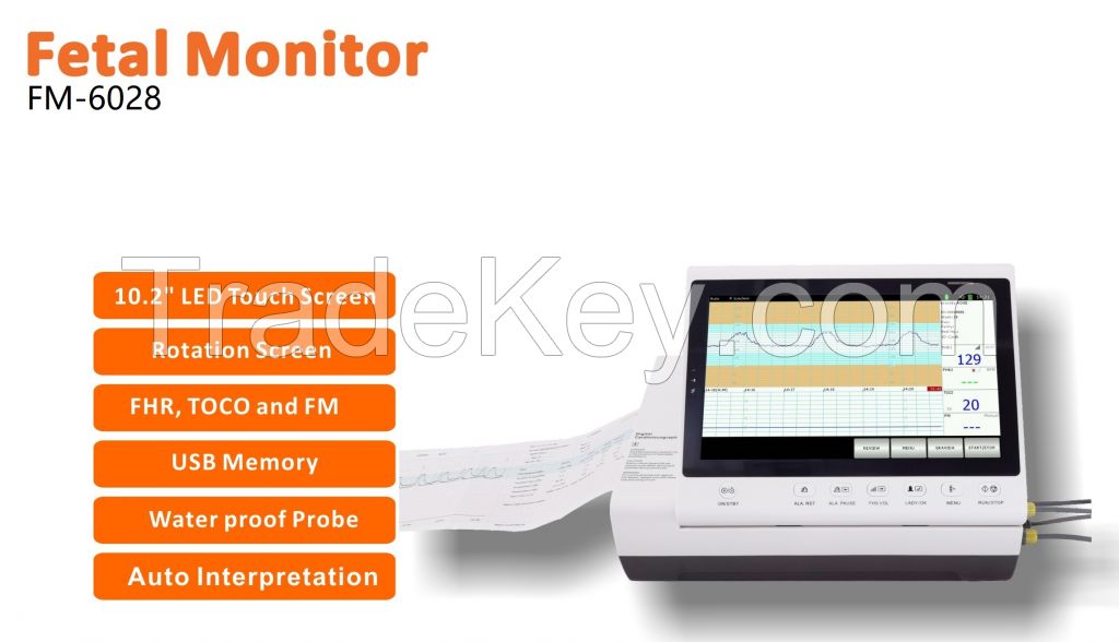 Color Display Portable Use Maternal Fetal Monitor Ctg Machine for Twins