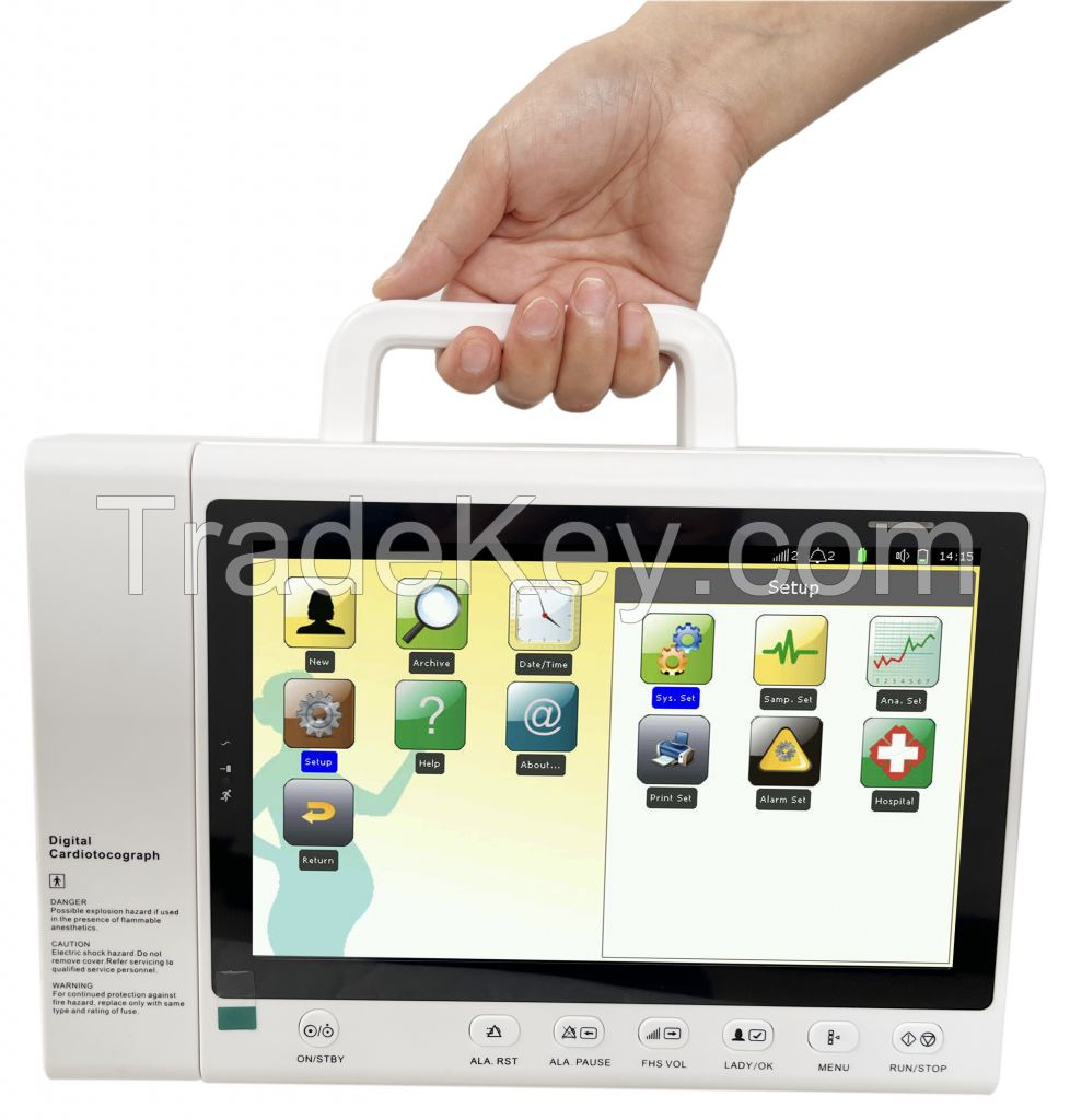 Color Display Portable Use Maternal Fetal Monitor Ctg Machine for Twins