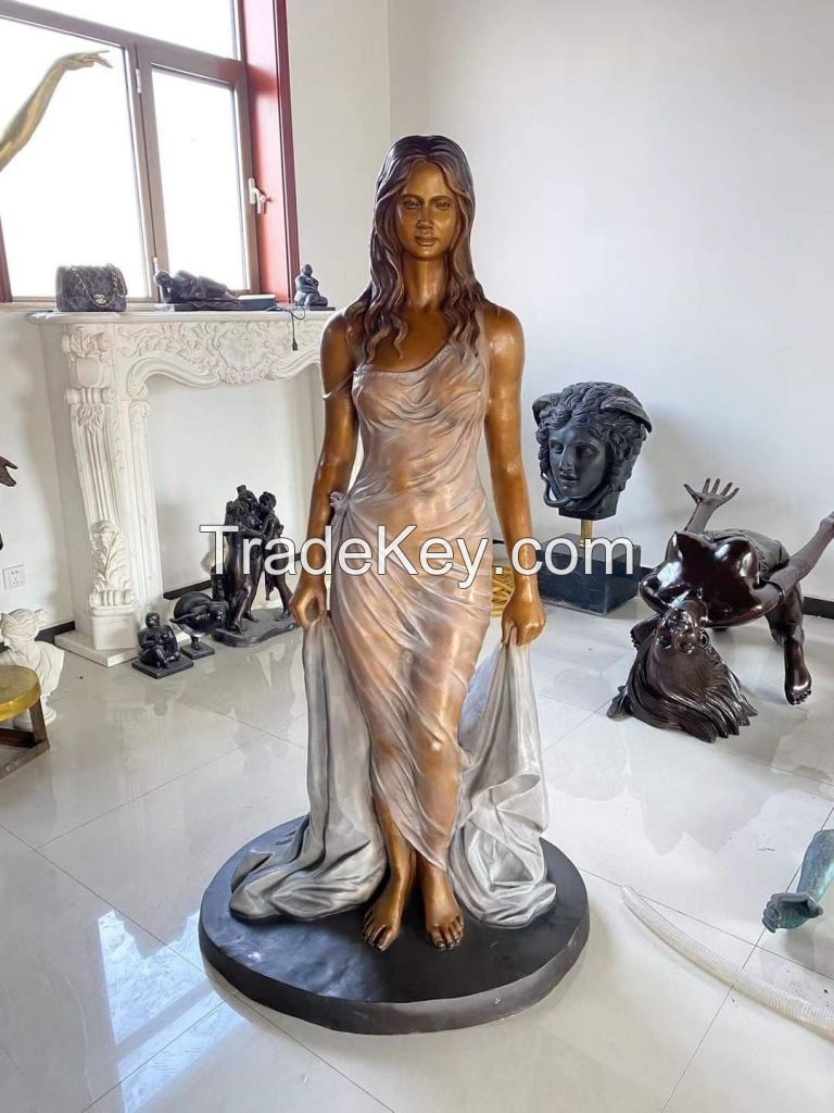 outdoor stone statue, stainless sculpture, glass-fiber cartoon sculpture, brass bronze sculpture