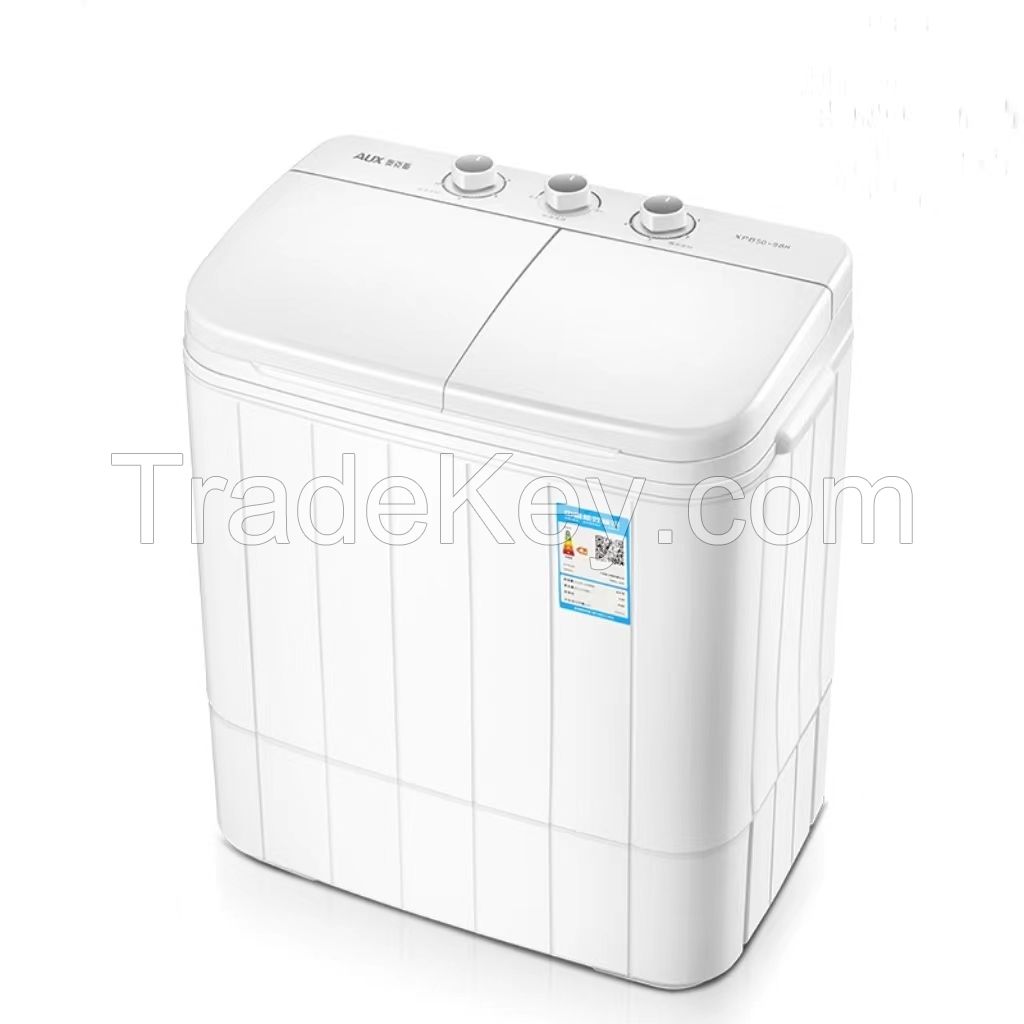 Semi-automatic household double barrel double cylinder rod mini shake dry washing machine