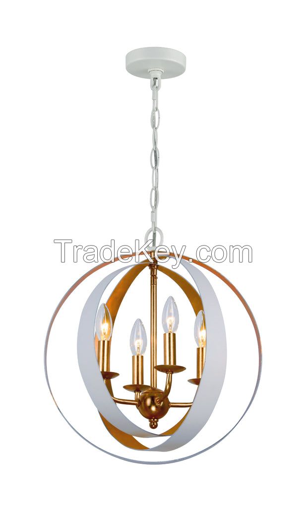 4 Light Bronze & Gold Sphere Mini Chandelier