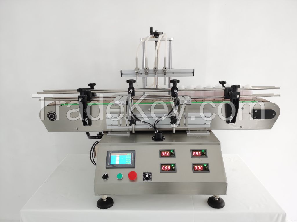 KEFAI Automatic Small Scale Reagent Pharmaceutical Liquid Bottle Tabletop Four Head Filling Machine