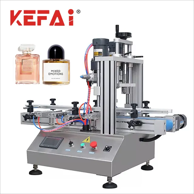 KEFAI Tabletop Auto Plastic Round Spray all kind of drink   Bottle Screw Capper capping machine