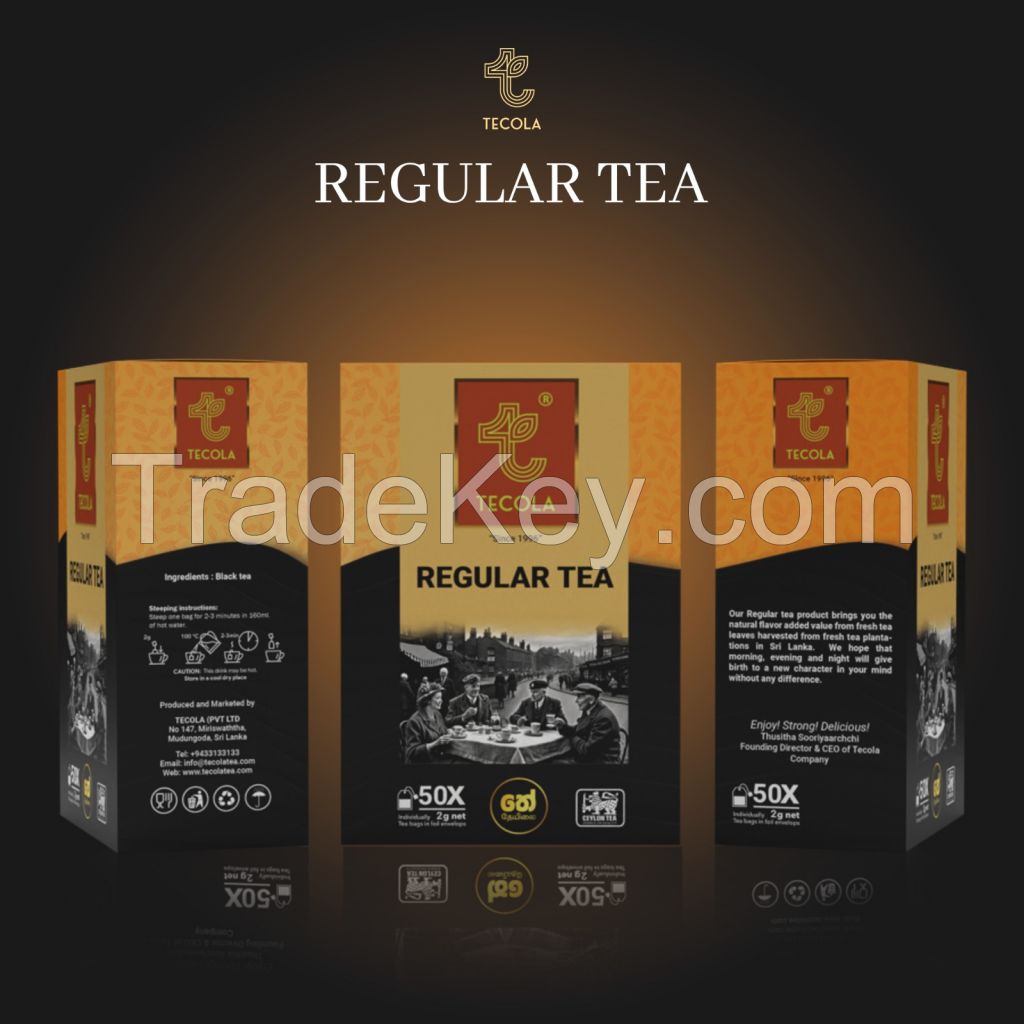 Tecola Regular Tea - 50 Tea Bags - 100g