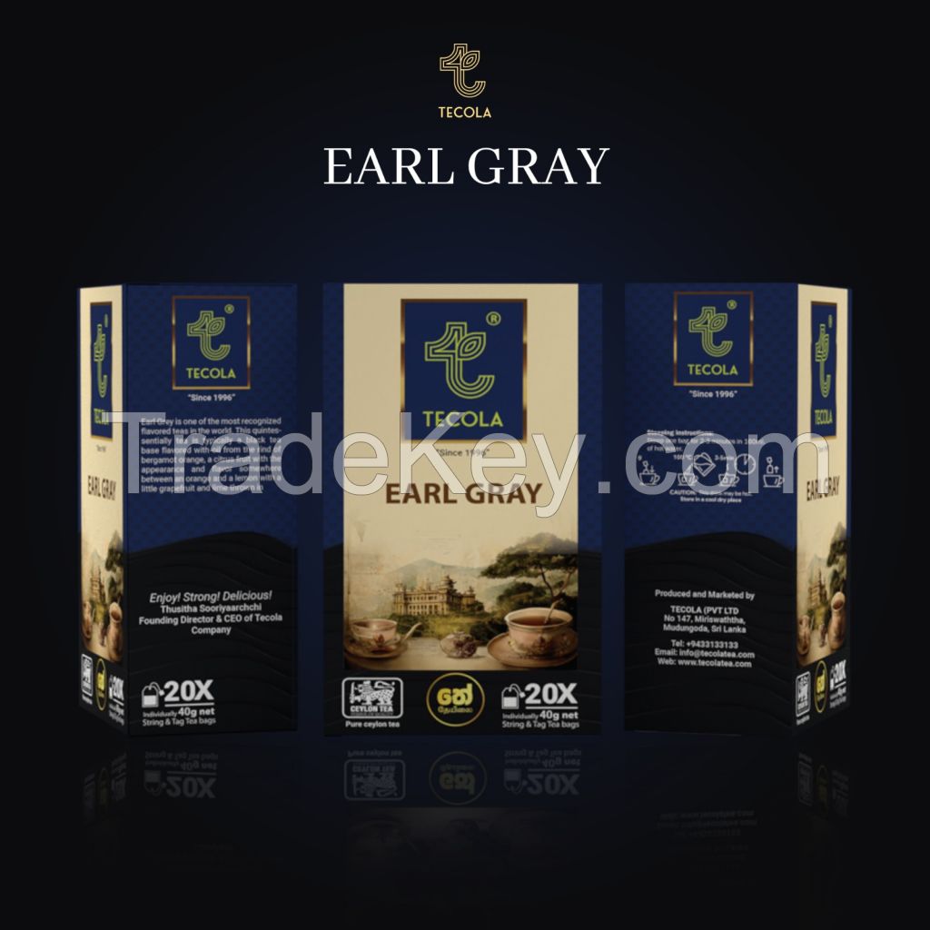 Tecola Earl Gray Tea - 50 Tea Bags - 100g