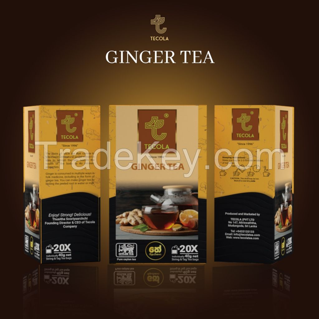 Tecola Ginger Tea - 20 Tea Bags - 40g